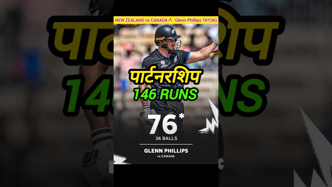 New Zealand vs Canada 🔥 Glenn Phillips 76*(36)