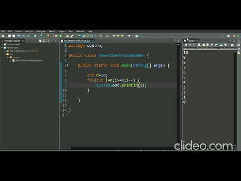 java program to print 1 to 10 numbers  In REVERS Order #java #coding #eclipse #2 #programming
