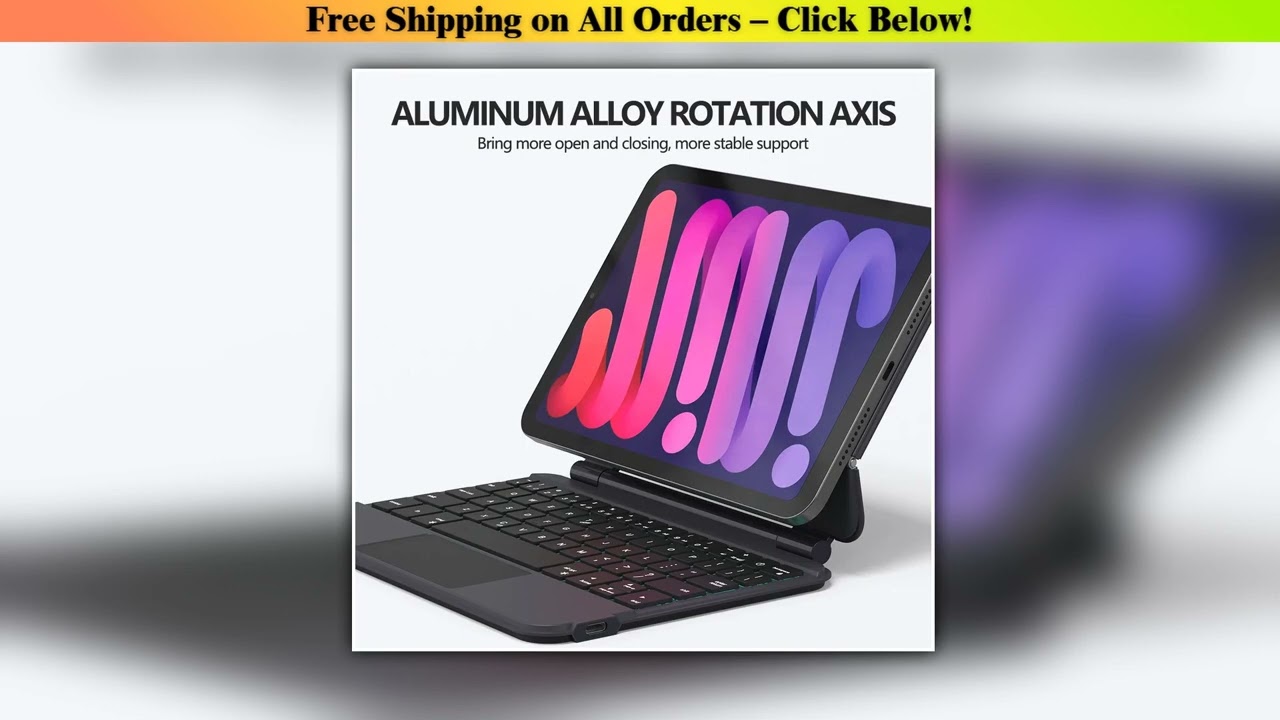 GOOJODOQ Magic Keyboard Case for iPad Mini 6 6th Generation Floating Cantilever Stand Multi-Touch