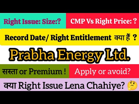 Prabha Energy Ltd Right Issue | Prabha Energy Share Latest News | Prabha Energy Share News 