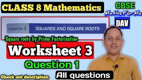 DAV class 8 maths chapter 1 square and square roots worksheet 3 question 1 all sums