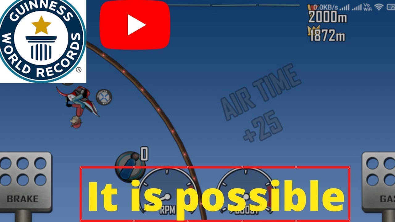 Roller Skater World Record in Hill Climb Racing हिल क्लाइंब रेसिंग के