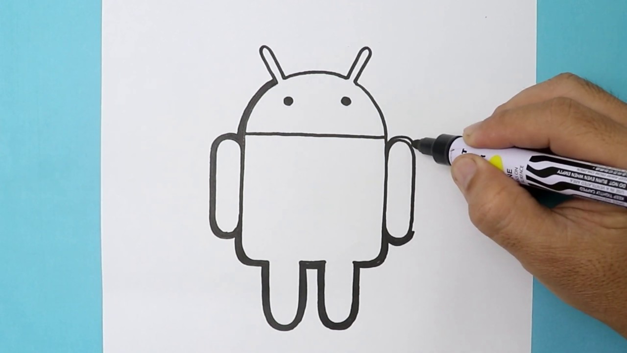 How To Draw Android Logo Step By Step Youtube