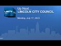 Lincoln City Council Meeting July 17, 2023