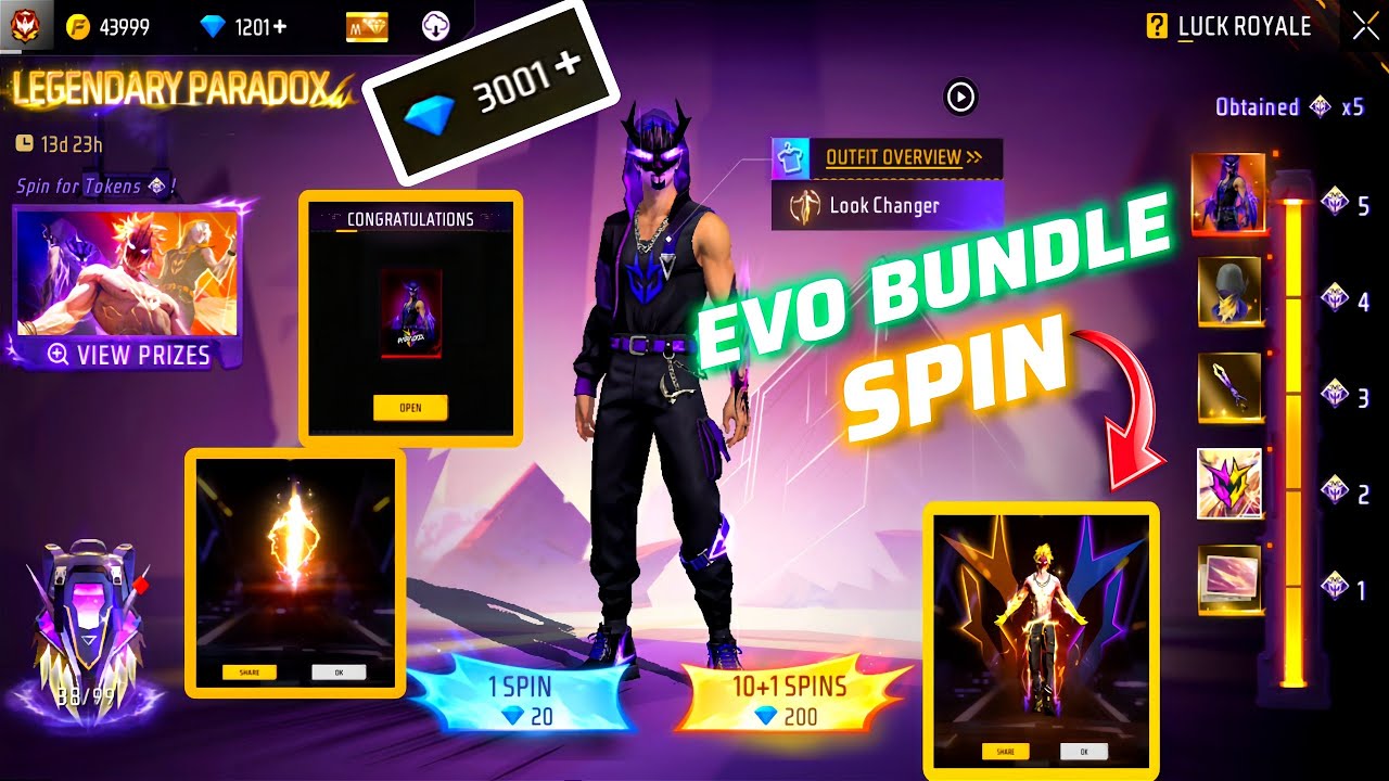 LEGENDARY PARADOX EVO BUNDLE SPIN ।। TOTAL KITNA DIAMOND 💎 CHAIYE EVO BUNDLE LENE KE LIYE ।। 🤯
