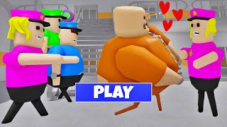 LOVE STORY - BARRY'S PRISONER'S FALL IN LOVE WITH POLICE GIRL? SCARY OBBY ROBLOX #roblox #obby