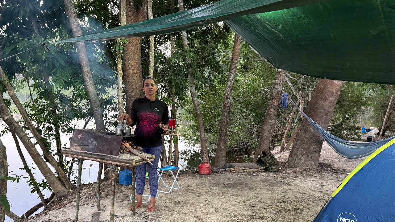 🏕️DOIS DIAS ACAMPADO NA ILHA DA ONÇA MUITA DIVERSSAO E PEIXES FRITO 🎣🎣