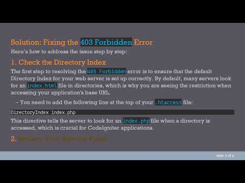 Resolving the 403 Forbidden Error in CodeIgniter