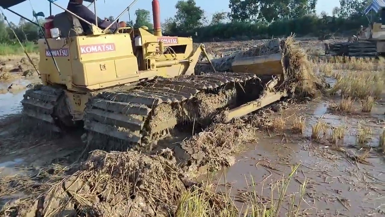 Máy  ủi  đất ở  ruộng và cách làm  dưa 