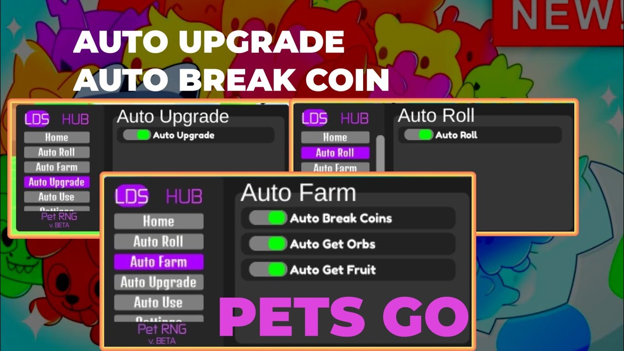 Pets Go Script Auto Upgrade / Auto Break Coin / Auto Roll Skip ...
