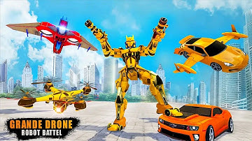 Modern Robot Shooting Action: Car Robot Drone Transforming Game 2023 - Android iOS Gameplay