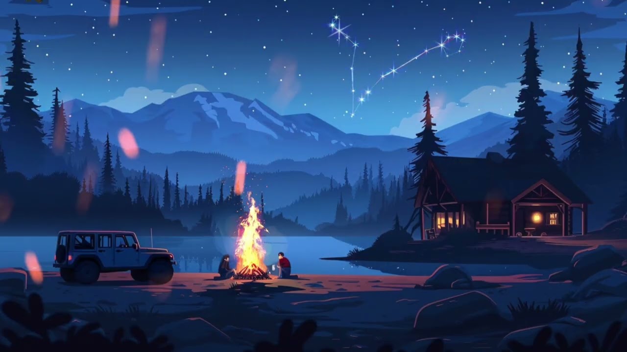 Firelight & Starlight Lofi | Romantic Night Vibes to Chill