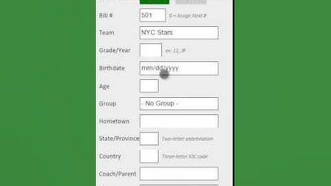 RaceTab 4: Day of Entry