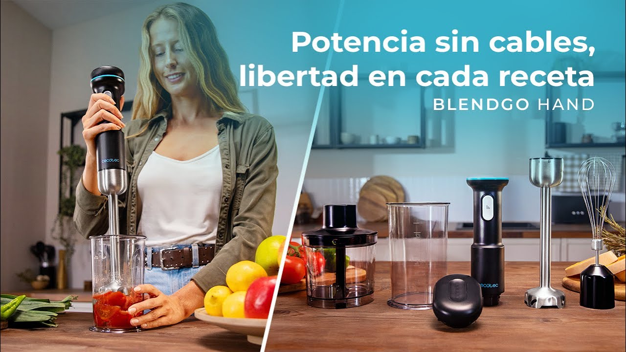 Batidora de mano con bater&iacute;a BlendGo Hand, indicadores luminosos, protecci&oacute;n avanzada y accesorios
