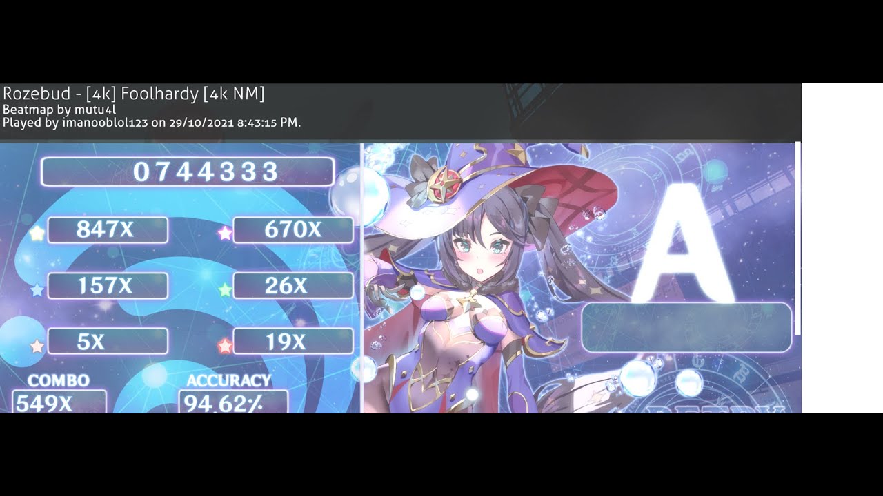 Foolhardy my best play in osu mania (94.62%) - YouTube