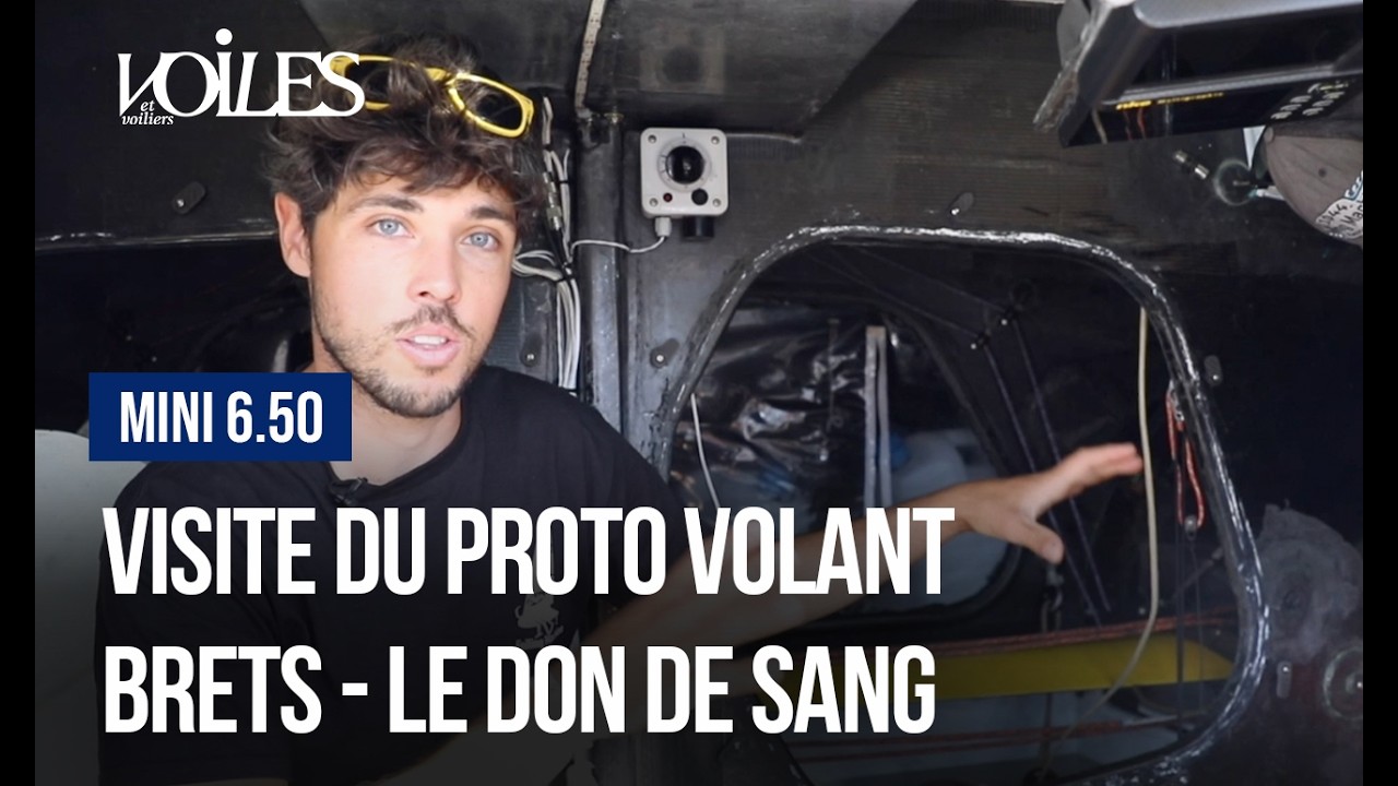 ⁣Visite du proto 6.50 volant Brets - Le don de sang avec son skipper Matéo Lavauzelle