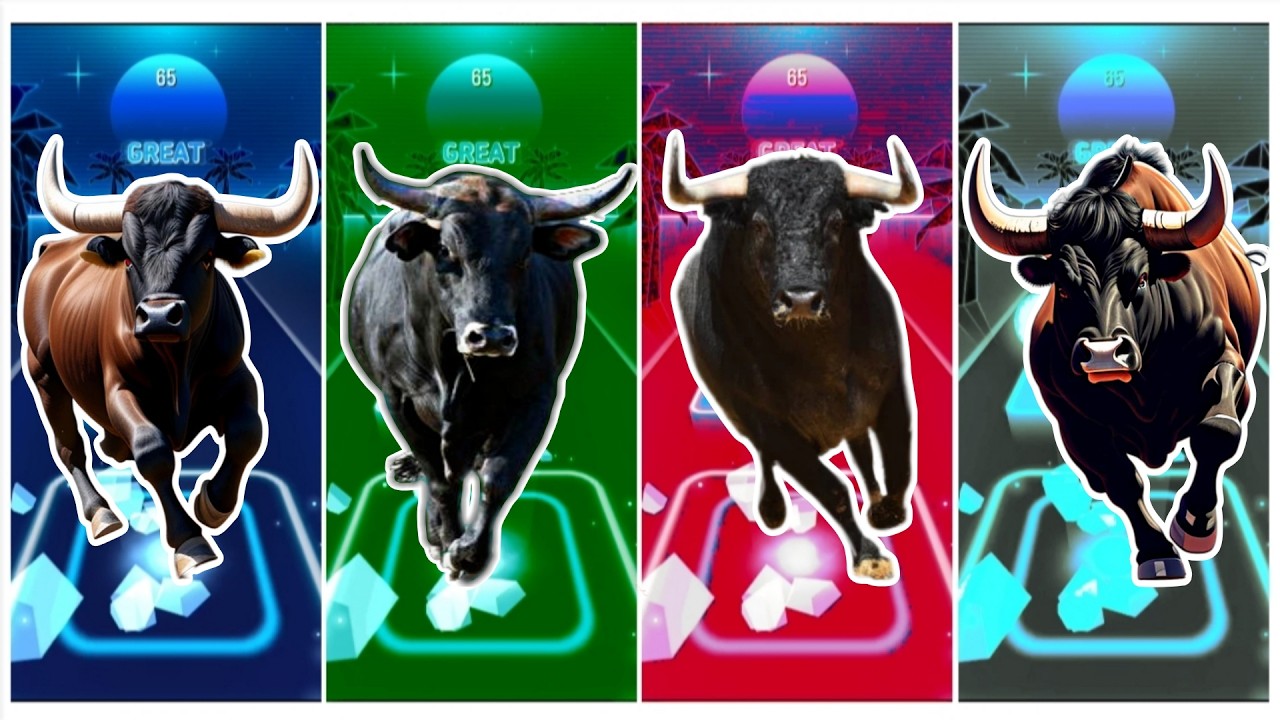 Funny Bull🐃🆚️ Funny Cow🐄🆚️ Funny Bull🆚️ Funny Bufalo🐃🆚️ Tiles Hop EDM Rush