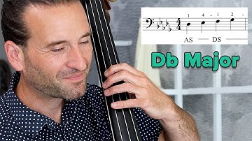 Db major one octave scale for double bass
