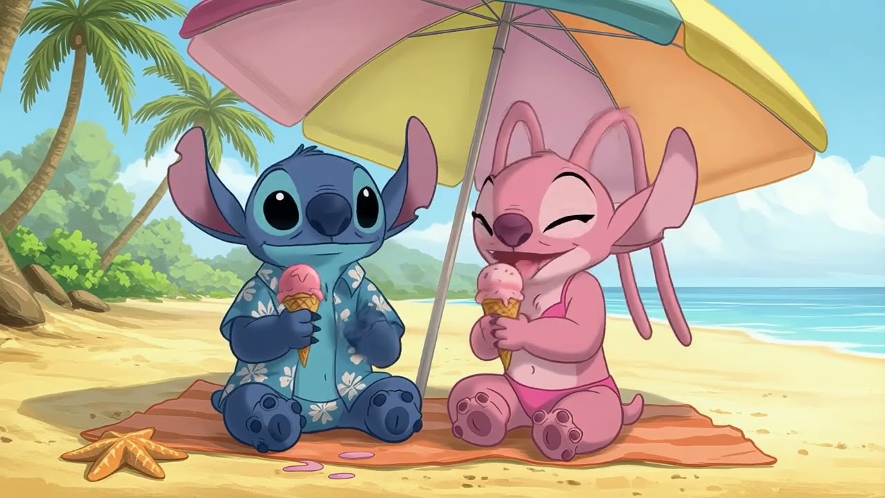 Stitch & Angel Sweet Ice Cream 🌈Chill lofi Vibes in a Dreamy World 🍬🎶 Soft Lofi for Relaxing