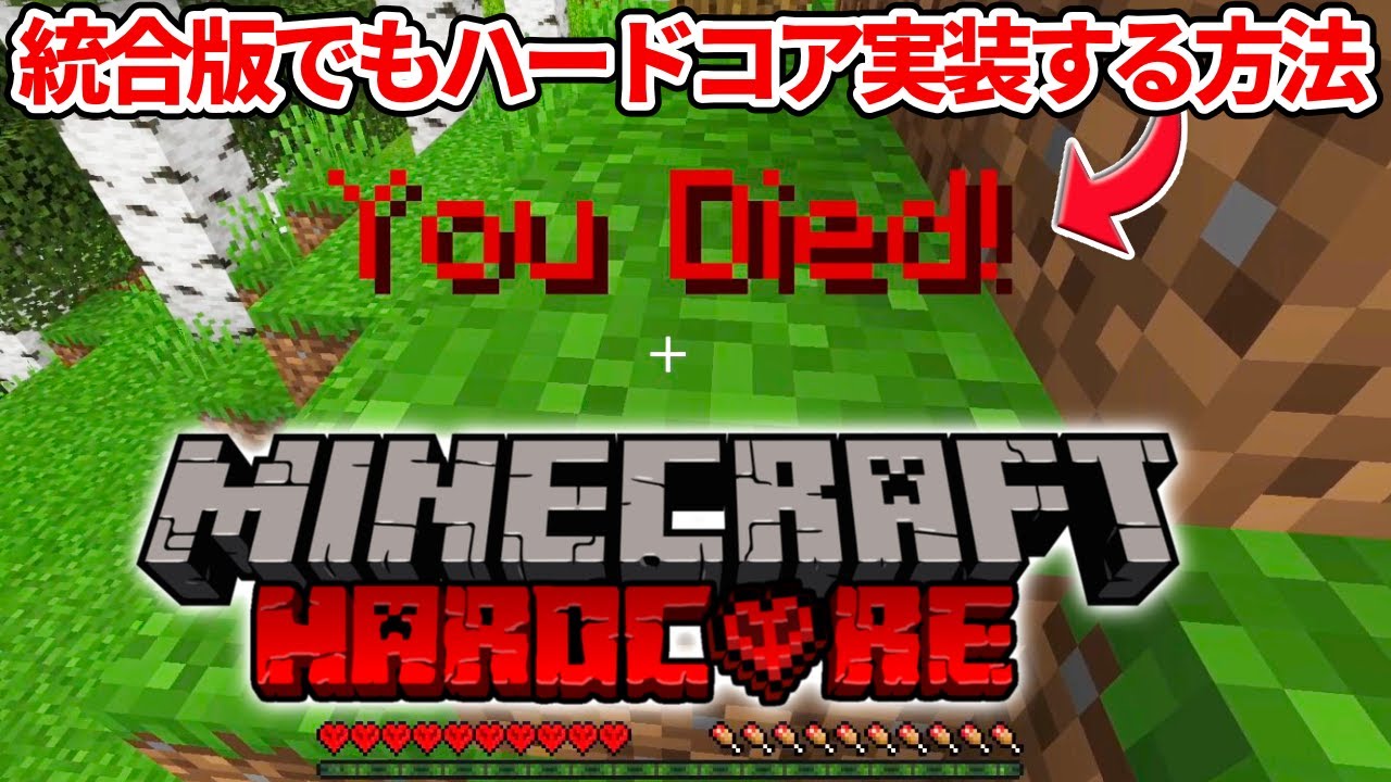 マイクラ 統合版でも100days企画 ハードコアモードを導入する方法 アドオン Pe Win10 Ver1 16 Minecraft Summary マイクラ動画