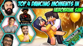 TOP 4 Dance Moments in Herobrine Smp 🔴 techno gamerz, gamerfleet, chapati gamer, andreobee, Bixu