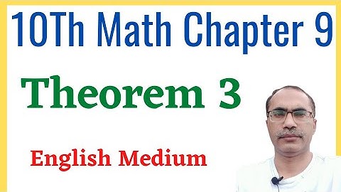 Theorem 3 Class 10 chapter 9 || 10Th Class Math Science Group Notes ||