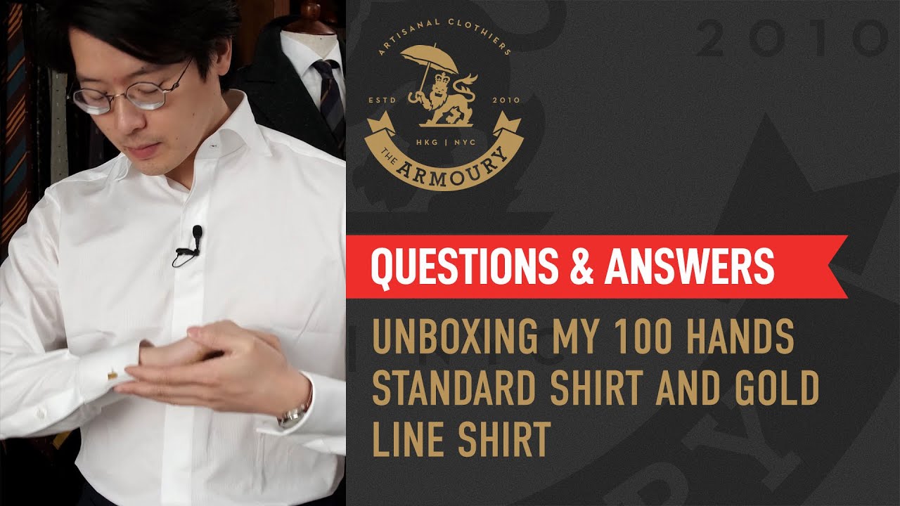 【手縫いシャツ】100 HANDS 最高級ゴールドライン 白40-15.75 Unboxing A New 100 Hands Standard Shirt and Gold Line Shirt - Q&A
