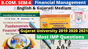B.Com SEM6 Financial Management Gujarat University Paper Solution 2021 2020 2019