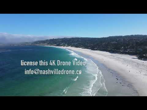 Carmel CA Beach 4K Stock Drone Video