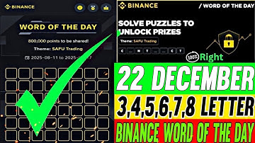 Binance Word of the day today Crypto Bitcoin theme Demo Trading wotd wodl answer 22 December 2025