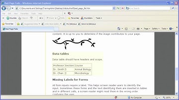 Table Summary Attribute: Web Accessibility Manual Checks