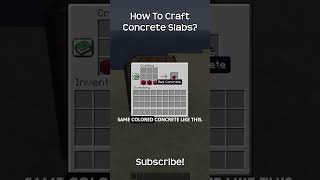 How To Craft Concrete Slabs? In Minecraft! @replayingclassics