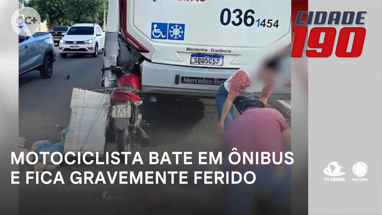 Motociclista que levava carga com frangos bate em ônibus e fica gravemente ferido | Cidade 190