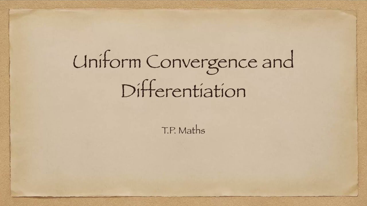 Uniform Convergence and Differentiation