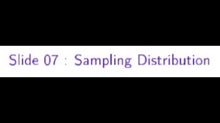 Lecture 7  Sampling Distribution