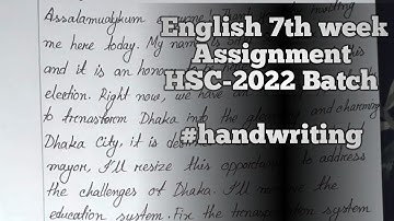 @7th week Assignment answer. @English first paper @handwriting @HSC-2022