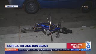 Hit-and-run driver strikes multiple cars, seriously injures cyclist in East L.A.