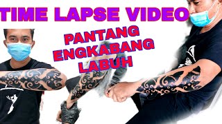 TIMES LAPSE VIDEO OF MAKING A BORNEO TRIBAL ENGKABANG LABUH TATTOO.