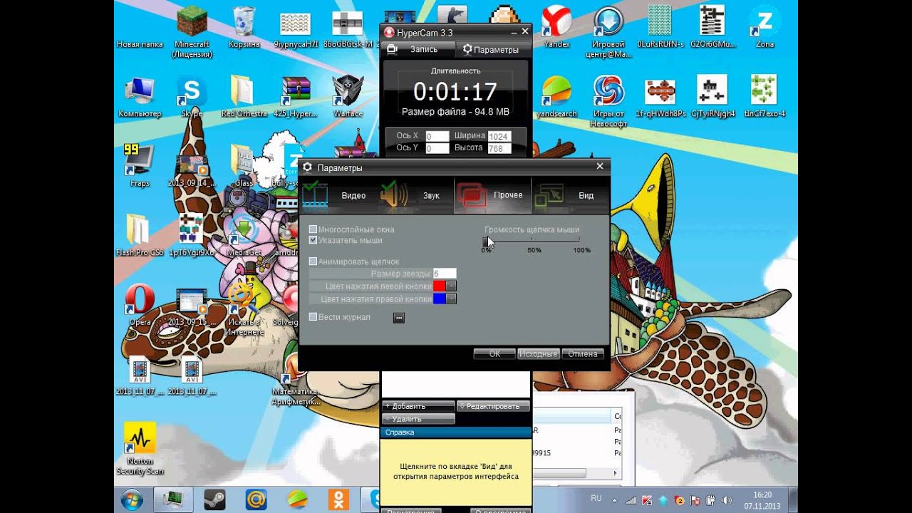 Настройки и обзор программы HyperCam3.3