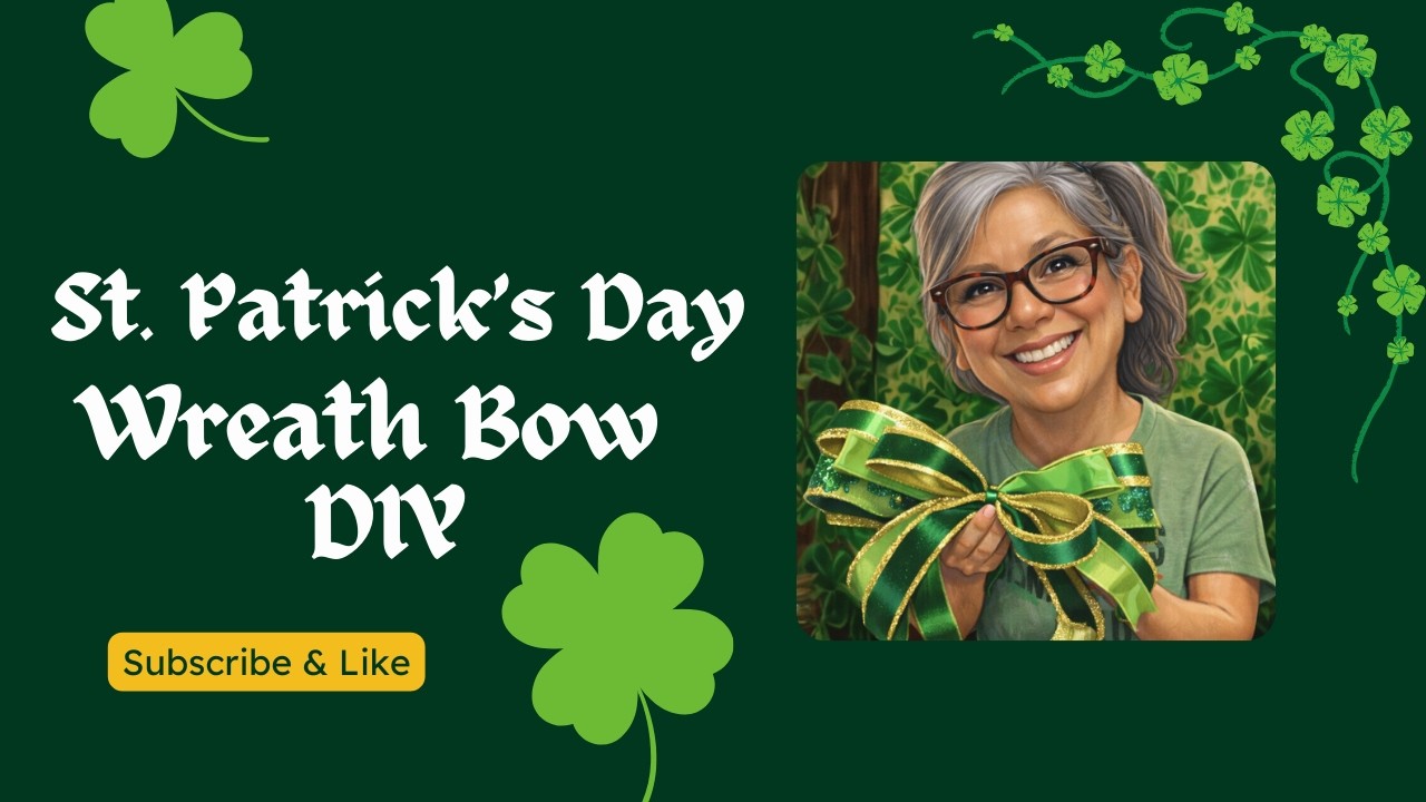 How to Make a St. Patrick’s Day Wreath Bow with Designer & Budget Ribbon Mix #stpatricksdaydecor 