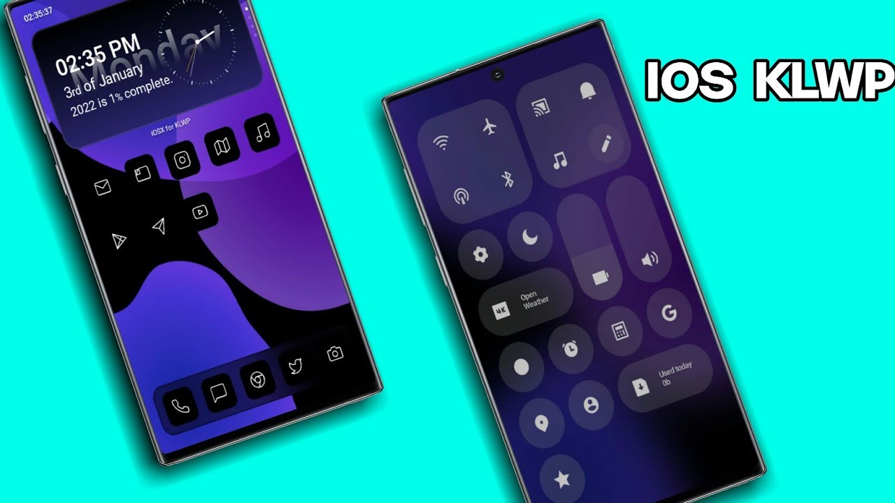 iOS KWLP Themes Setup any Android । 2022 । Kustom Live Wallpaper Setup