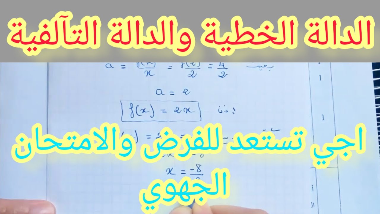 الدالة الخطية والدالة التآلفية تمرين من إمتحان جهوي