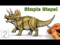 Easy Way to Draw a Triceratops Using Simple Shapes