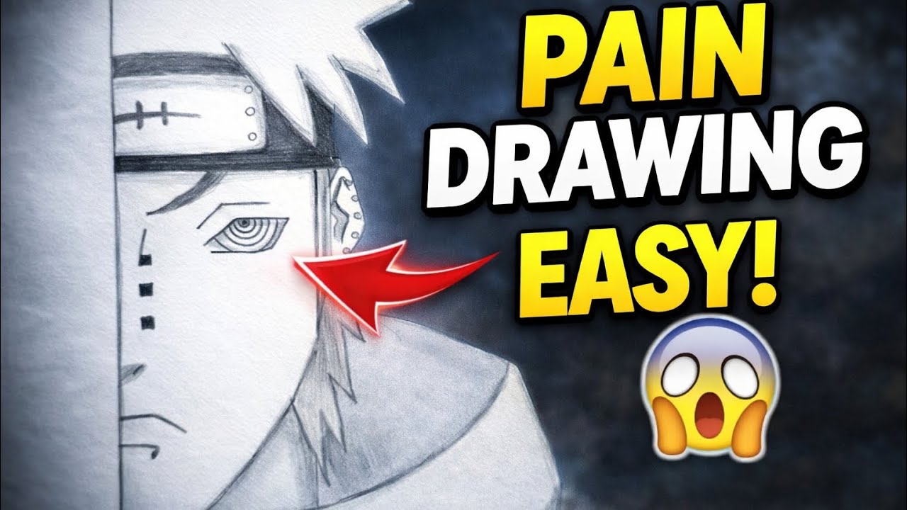 Pain Drawing Tutorial ✍️ | Half Face Anime Pencil Sketch 🔥 (Step by Step)
