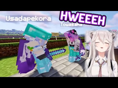 Weird noisy Towa gets trolled by Pekora and Botan in Minecraft