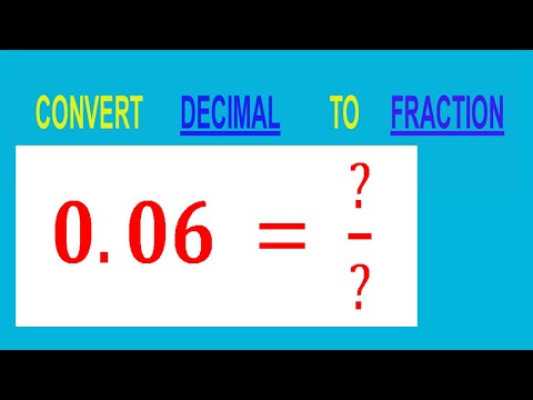 CONVERT    DECIMAL     0.06 =  ?/?        TO     FRACTION