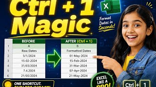 🔥 Extract day,month & year from date in Excel(No formula!) excel custom formatting trick