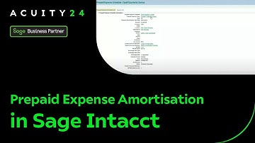 Sage Intacct - Prepaid Expense Amortisation Overview
