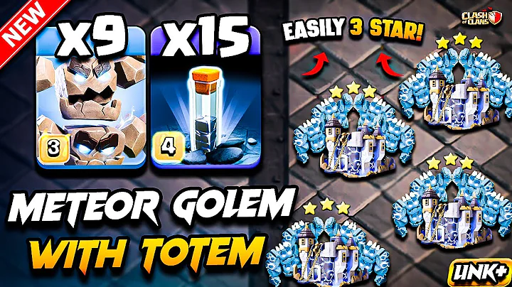 Best TH18 Attack Strategy With METEOR GOLEM Clash of Clans | TH18 Meteor Golem Attack With TOTEM COC