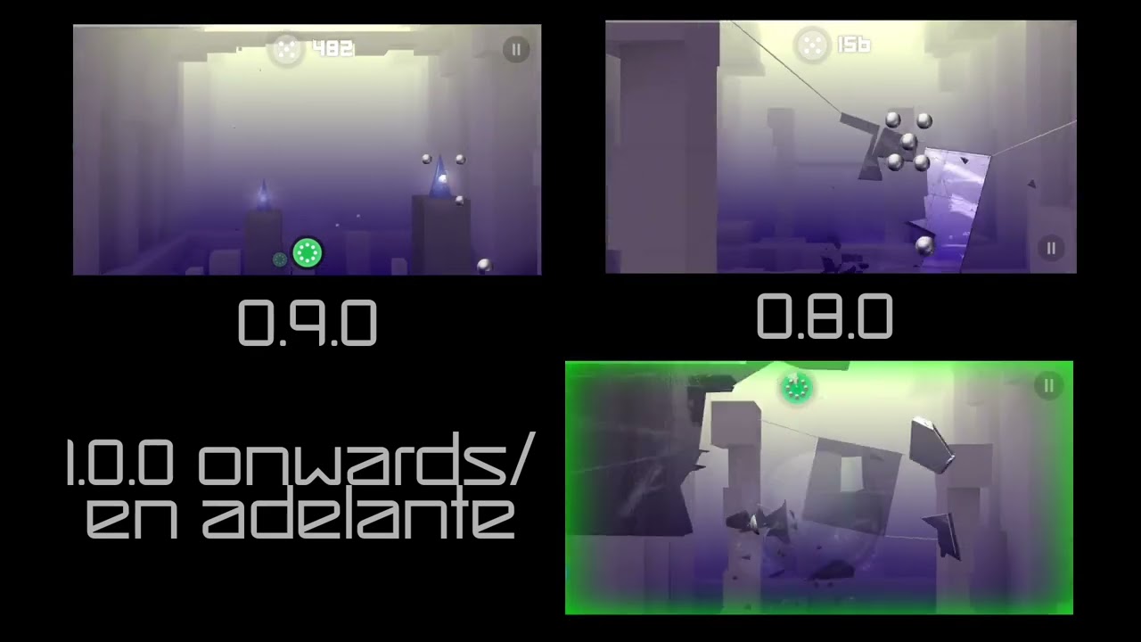 Smash Hit: Checkpoint 3 comparison between 0.8.0, 0.9.0 & Current